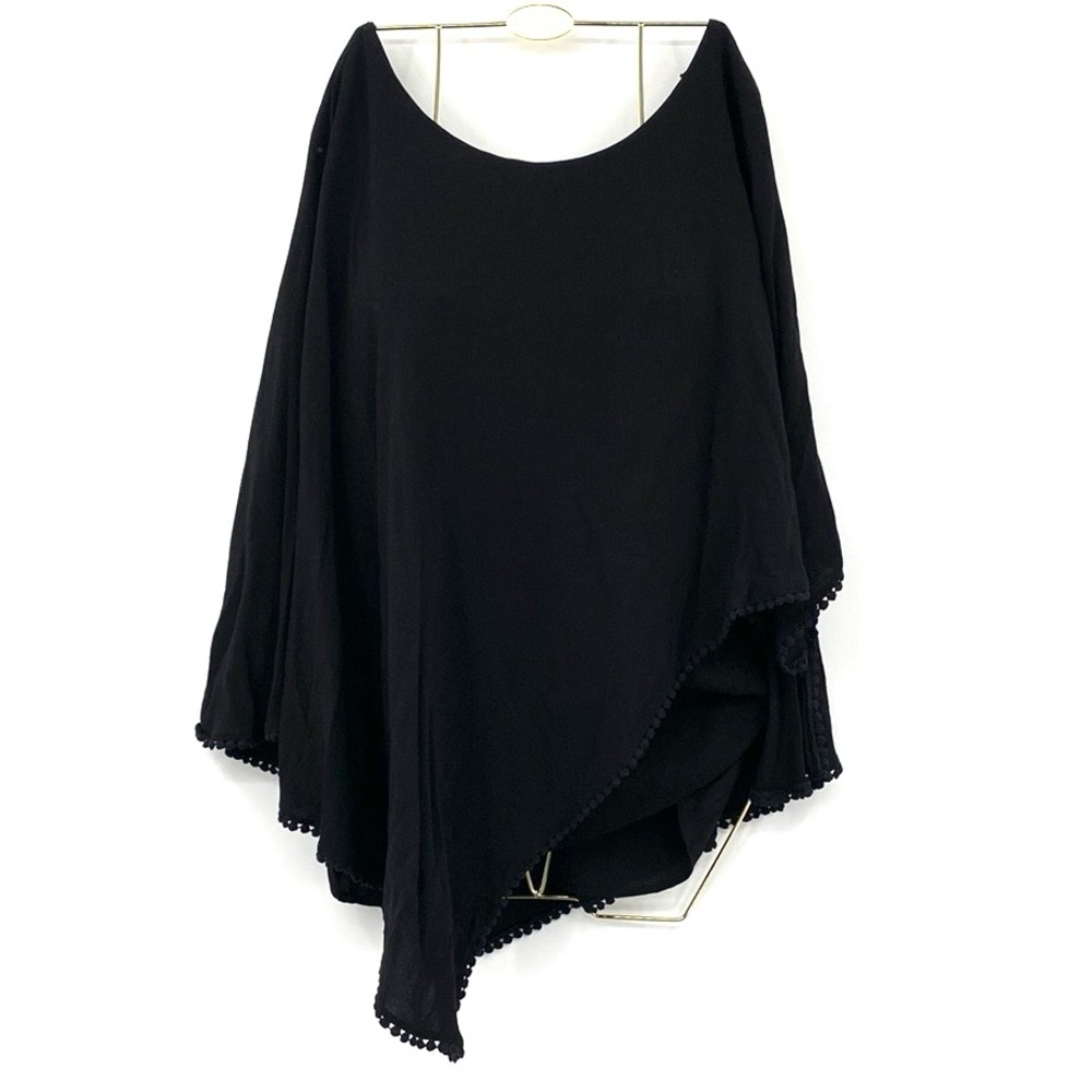 Cirana Black Asymmetrical Top Women’s Medium‎ Lagenlook Layered Boho Whimsigoth